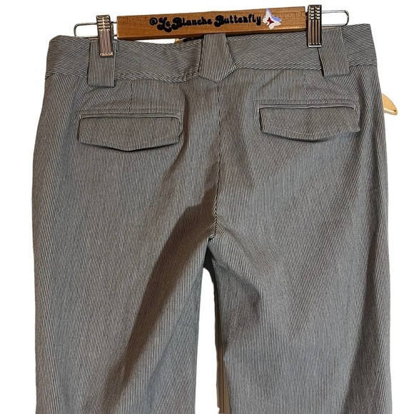 Vintage Women's Express Gray Stiped Editor Pants Wide Leg 8 - Picture 3 of 5